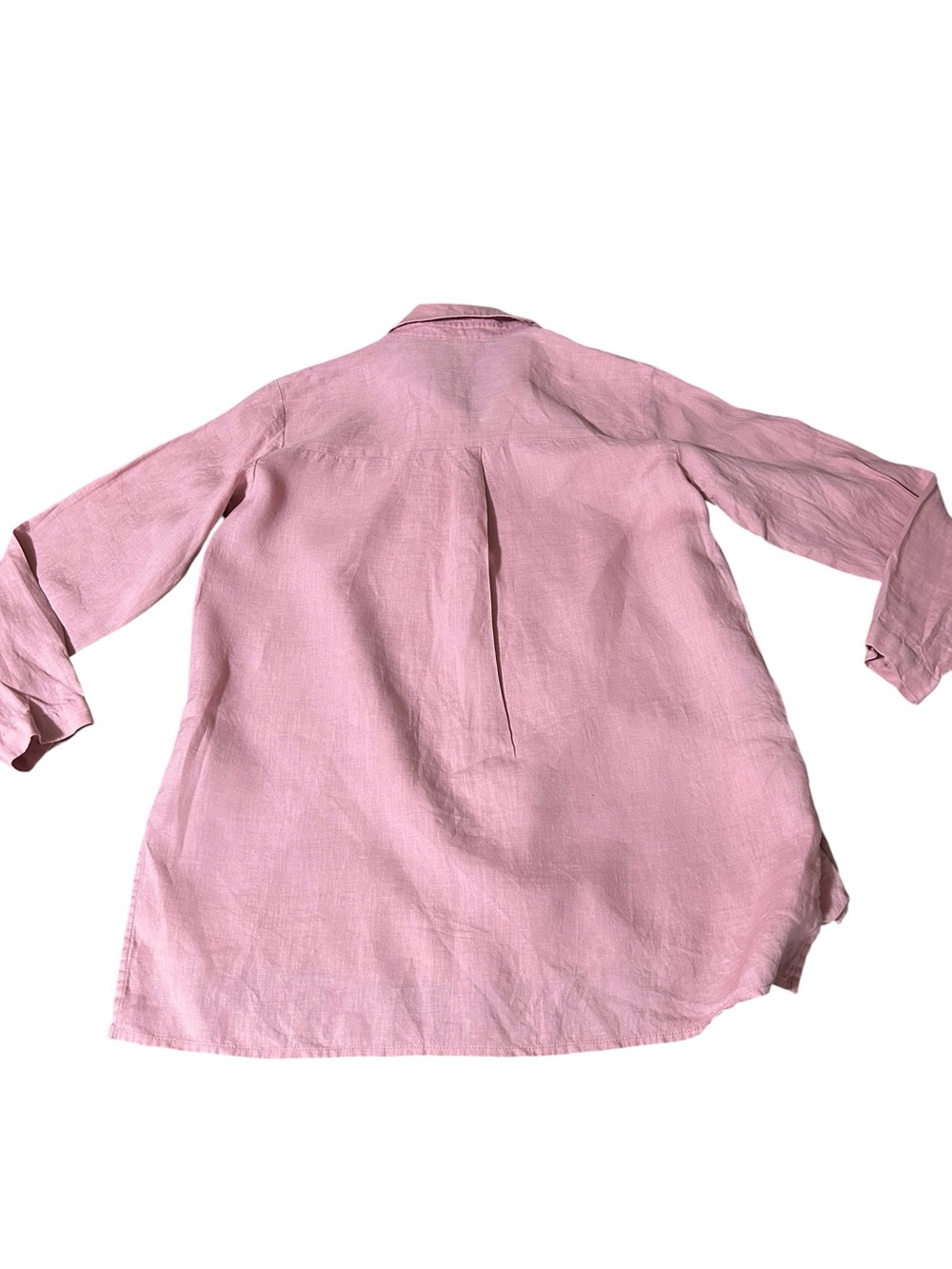 Eileen Fisher Pink Linen Button Down Shirt S/P - Picture 6 of 10